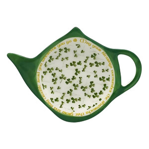 Shamrock Blessing Bone China Teabag Holder