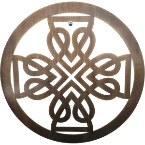 Exclusively Irish Celtic Cross & Hearts Wall Hang Decor in Antique Brass on Dublin Gift Company in Wall Art