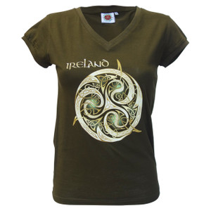 Ladies Ireland V Neck T-Shirt DublinGiftCompany.com