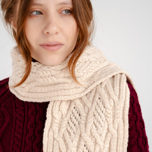 Ladies Wool Scarf ML252 Parsnip SAOL Knitwear