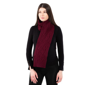 Ladies Wool Scarf ML252 Wine SAOL Knitwear