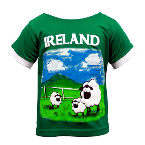 Green Traditional Irish Sheep Kids T-Shirt