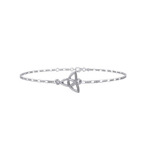 Silver Celtic Triquetra  Anklet