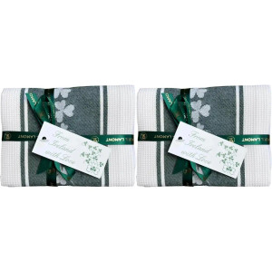 Shamrock Waffle 100% Cotton Tea Towel Pair