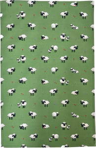 Green Fluffy Flock Sheep Kitchen Tea Towel