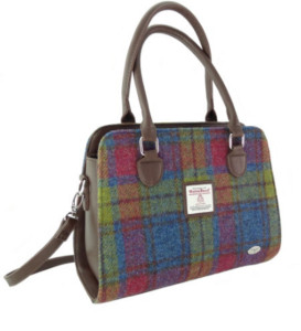 Authentic Tartan Harris Tweed Midi Tote Bag
