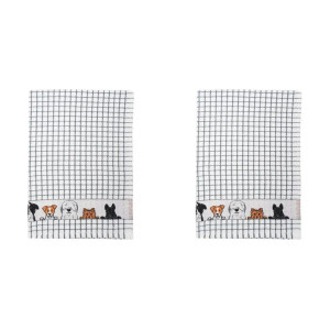 Polidri Tea Towel Charcoal Dogs Jacquard