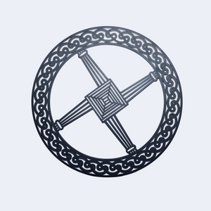 St Brigit's Cross Round-Shaped Wall Hang - Black Matt