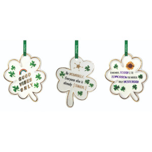 Clover Irish Ornaments with Blessing