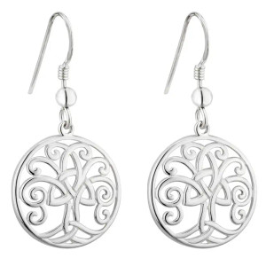 Sterling Silver Tree of Life Drop Earrings