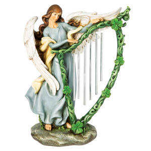 Celtic Angel Harp Wind Chime Garden Figure