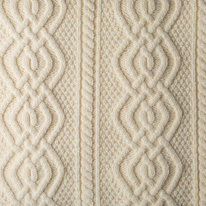 SAOL Dara Merino Wool Aran Throw MT100 Natural Detailing SaolKnitwear.com