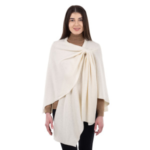 Lambswool Draped Shawl LLS105 - 900 White  Studio Saol