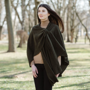 Lambswool Draped Shawl LLS105 - 902 Army Green Saol
