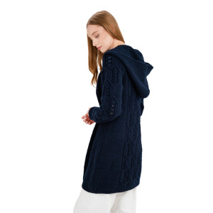 Aran Leaf Coat ML162-104 Navy Saol