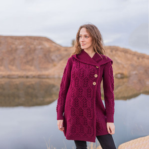 Aran Leaf Coat ML162-108 Velvet Red Saol