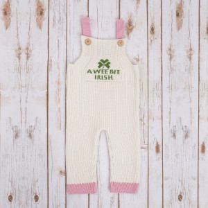 Irish Knit Overalls  NK202 - 508	ABI White Pink Saol