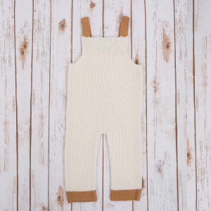 Irish Knit Overalls  NK202 - 506	ABI White Brown  Saol