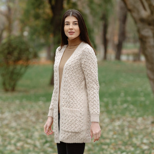 Aran Icon Coat ML166-109 Parsnip Soal
