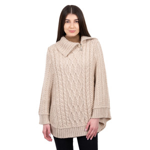 Cowl Neck Zipper Poncho ML161-109 Parsnip Saol