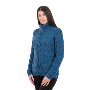 Cable Knit Bomber Jacket	ML174 - 107 Teal Saol