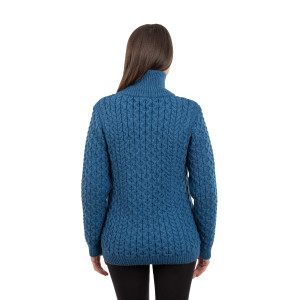 Cable Knit Bomber Jacket	ML174 - 107 Teal Saol