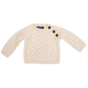 Kids Aran Sweater MK100-100 Natural