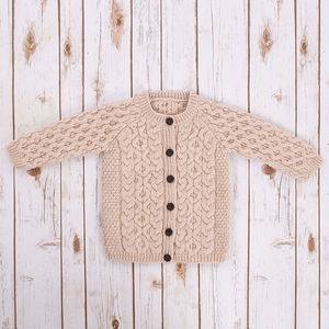 Kids Aran Cardigan  MK101-109 Parsnip