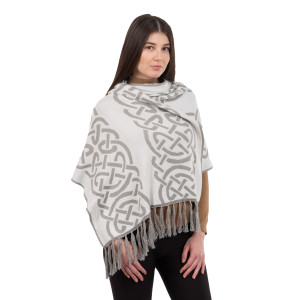 Traditional Celtic Knotwork Shawl LS108 - 403 Harbor Grey saolknitwear.com