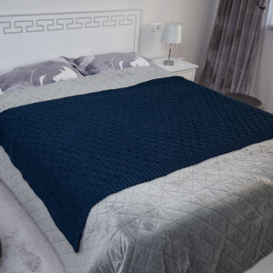 Fisherman Aran Throw FT192 Ocean Blue