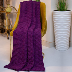 Fisherman Aran Throw FT192 Purple Liliac
