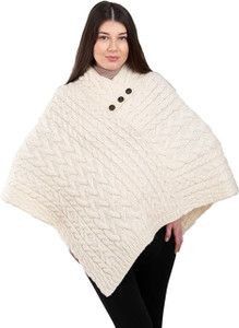Ladies Irish Aran Cable Knit  Poncho