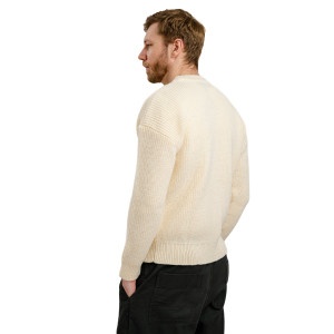 Ribbed Aran Sweater IFM183 Natural Back View
