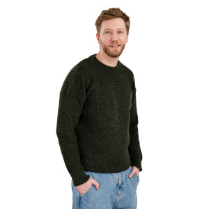 Ribbed Aran Sweater IFM183 Army Green Side View
