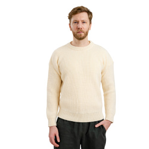 Ribbed Aran Sweater IFM183 Natural Front View