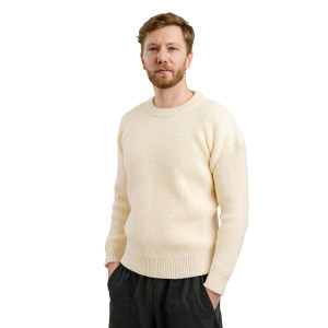 Ribbed Aran Sweater IFM183 Natural Side View