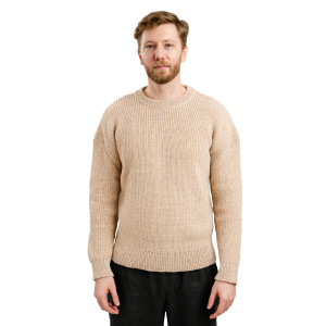 Ribbed Aran Sweater IFM183 Parsnip Front View