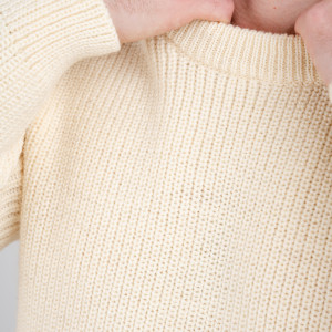 Ribbed Aran Sweater IFM183 Natural Details View