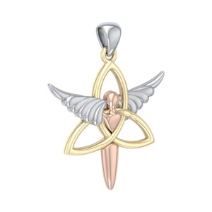 Three Tone Trinity Angel Pendant