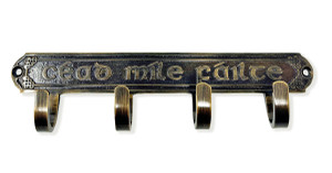 Antique Brass Irish Key Holder- Cead Mile Failte Design