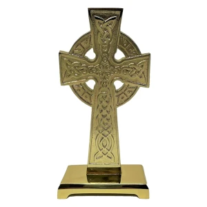 Celtic Knotwork Brass Standing Cross Decor in Brass on DublinGift in House Decor