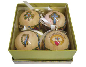 Irish Symbols Designed Christmas Baubles Set of 4  G073G-4