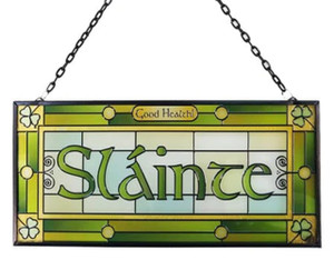 Slainte Rectangular Stained Glass Panel
