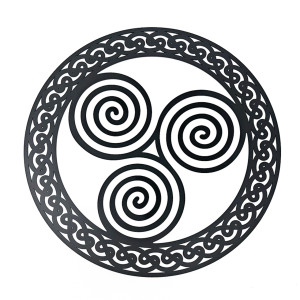 Circular Irish Triskelion Wall Hanging - Black Finish