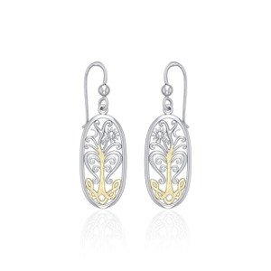 Golden Celtic Tree of Life Earrings DGC