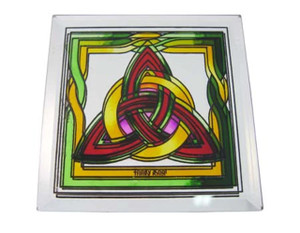 Trinity Knot Stained Glass Mirror Coaster