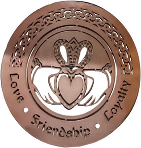 Irish Claddagh round-shaped wall hang - Rose Gold