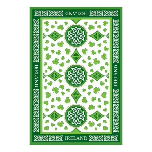 Scattered Shamrocks Irish Tea Towel
