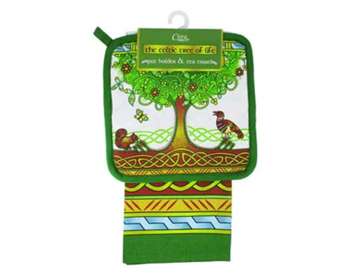 Celtic Tree of Life Pot Holder & Tea Towel Set   CL-101-322