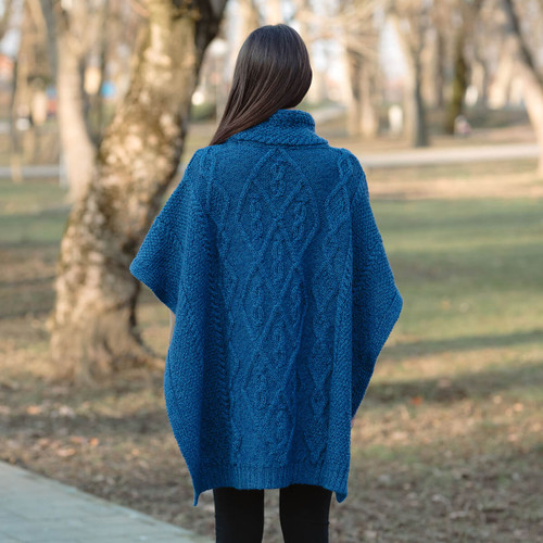 Aran Cowl Neck Irish Poncho